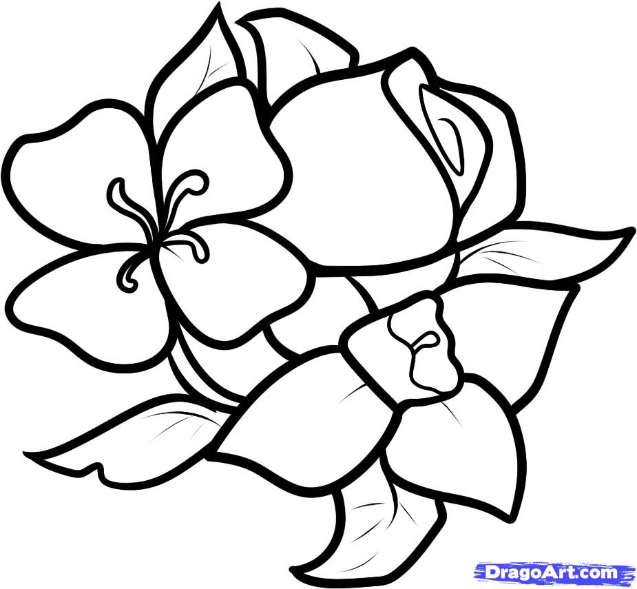 How to Draw Easy Flowers, Step by Step, Flowers, Pop Culture, FREE 