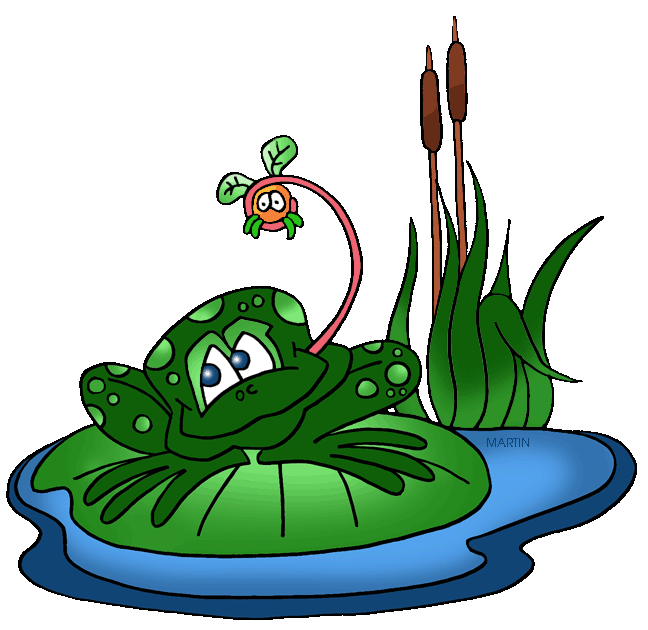 Free Animals Clip Art by Phillip Martin, Frog on a Lilly Pad