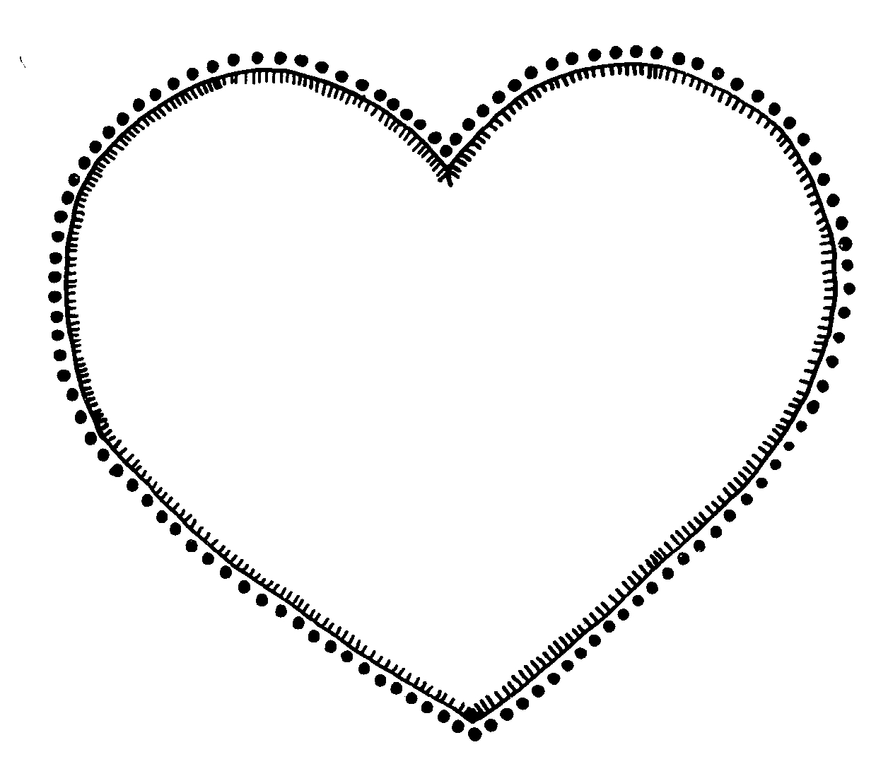 valentine heart clipart black and white