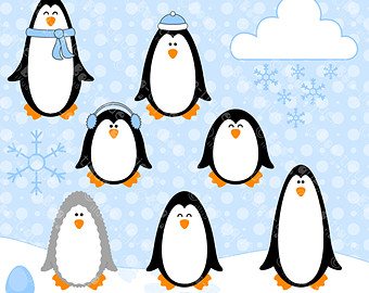 Popular items for penguin clip art 