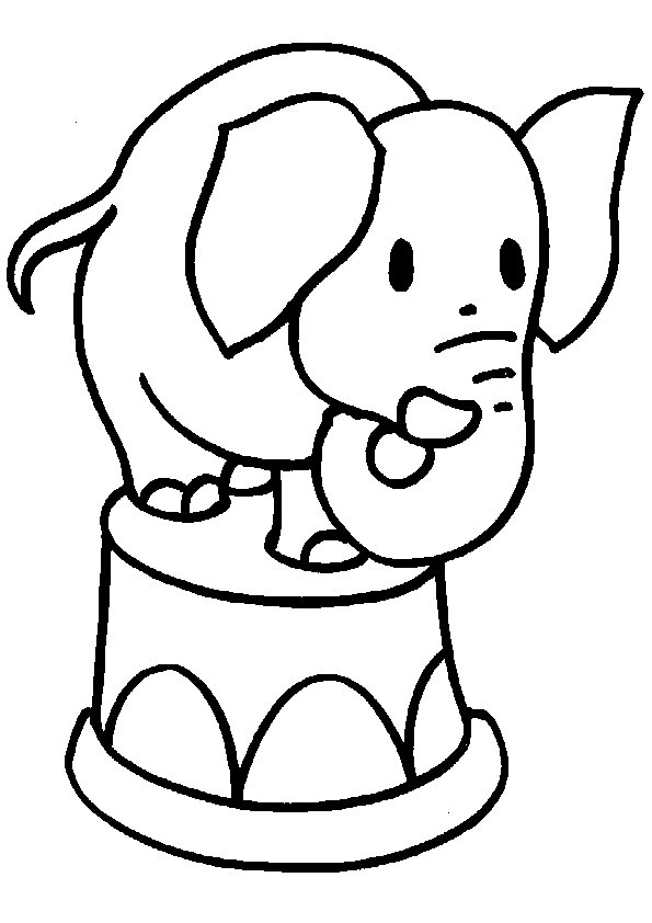 cartoon circus elephant coloring page | Crayon Pages