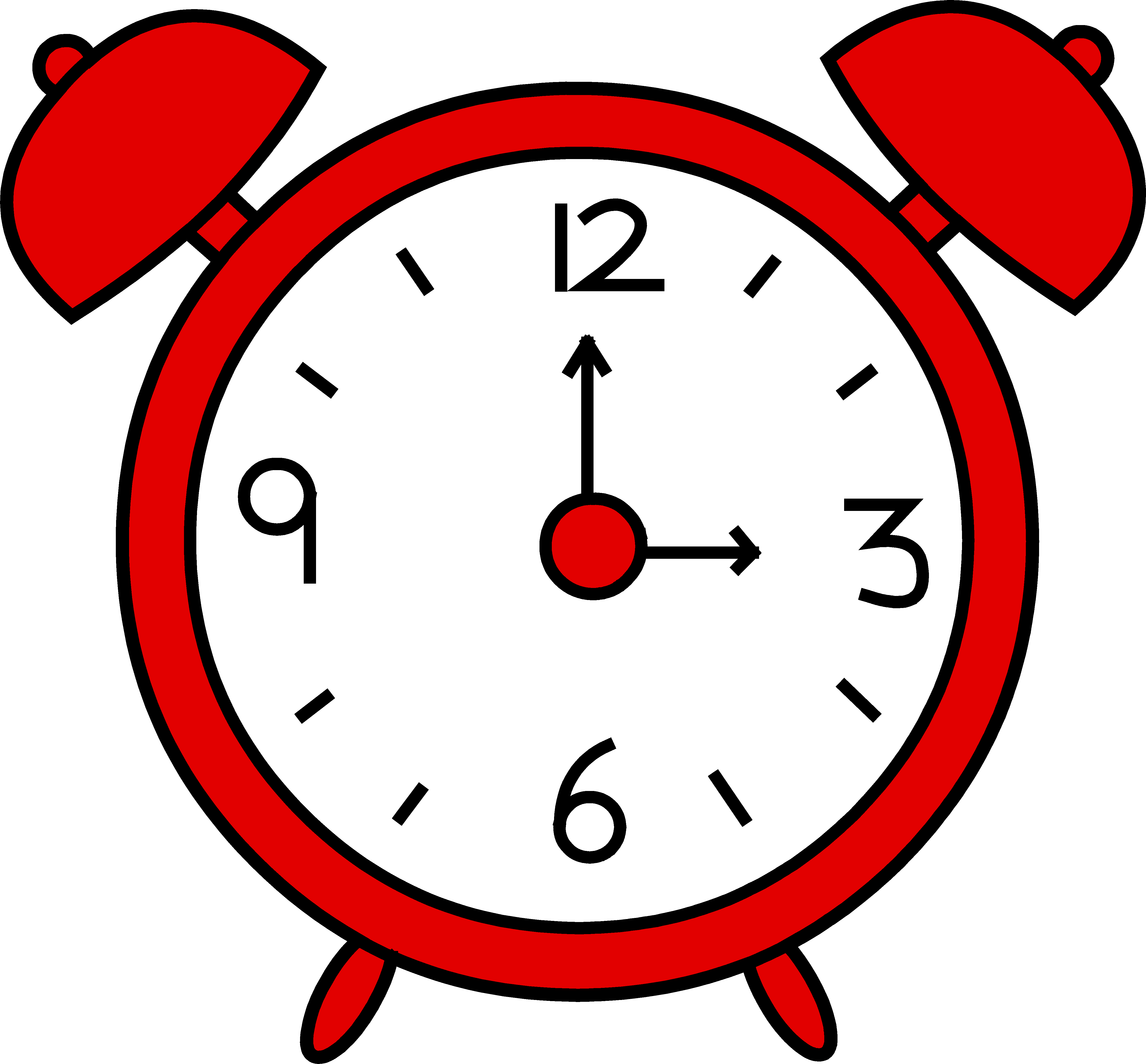 Red Alarm Clock Design - Free Clip Art