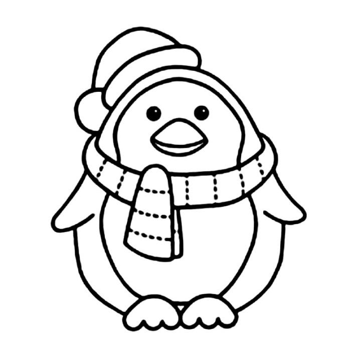 valentine penguins coloring pages