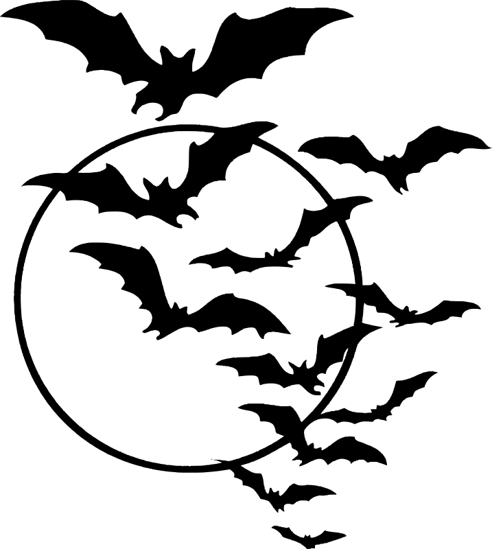 Bats Over Moon Clip Art Download