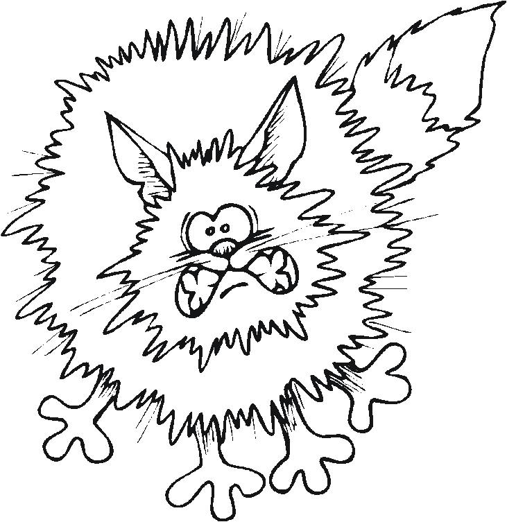scared cats Colouring Pages