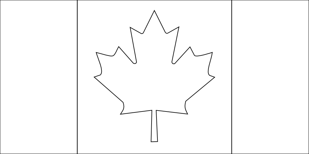 Canada Black White Line Flag supercalifragilisticexpialidocious 