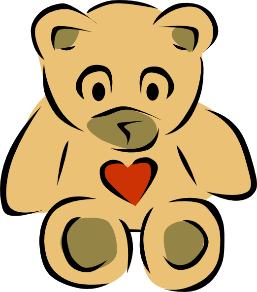 Stylized Teddy Bear With Heart clip art - vector clip art online 