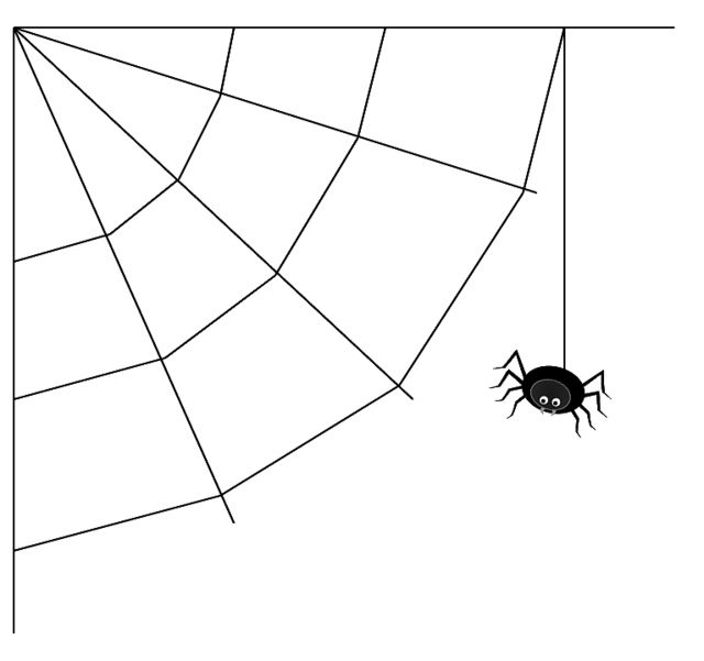 Black spider in web clip art, cute style 12cm | Flickr - Photo 