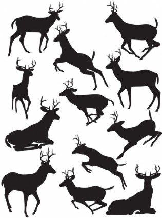 Elk black silhouette vector Vector Silhouettes - Free vector for 