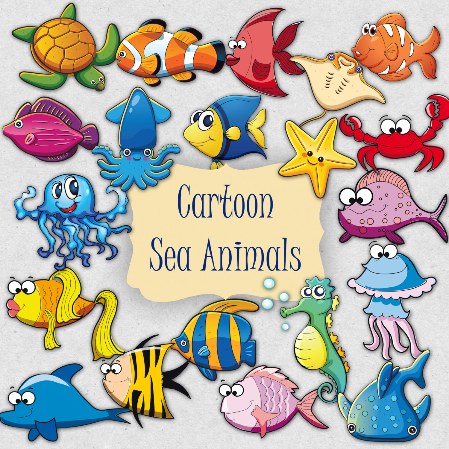 Popular items for sea animals clipart 