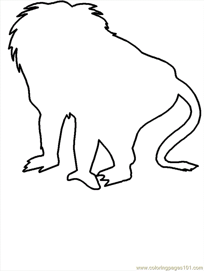 Coloring Pages Monkey youtline (Mammals  Monkey) - free printable 