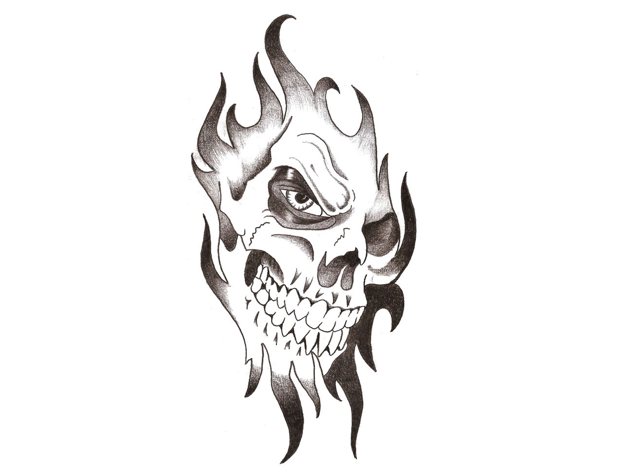 Outline Skull Tattoo Designs