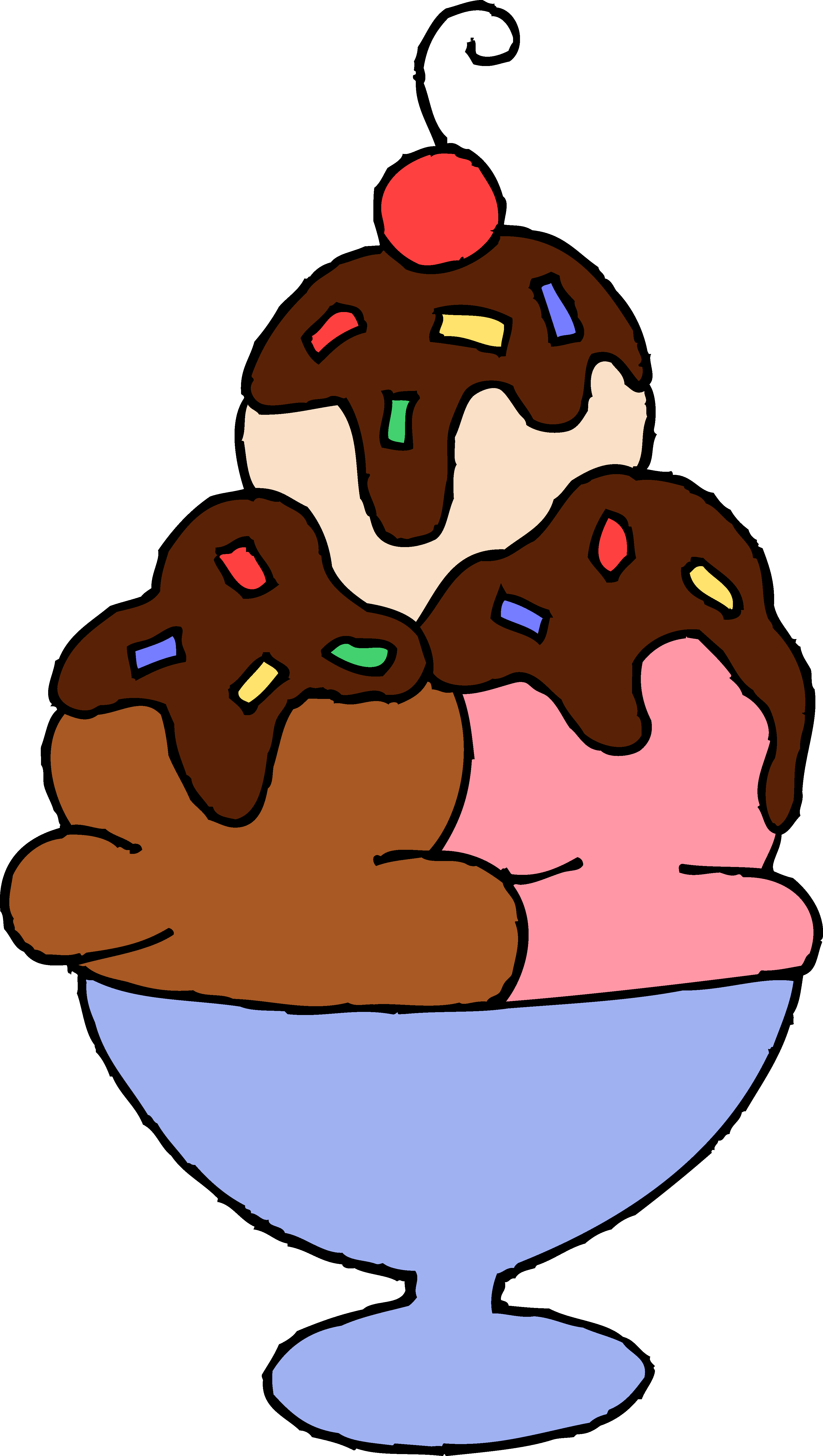 Hot Fudge Ice Cream Sundae - Free Clip Art