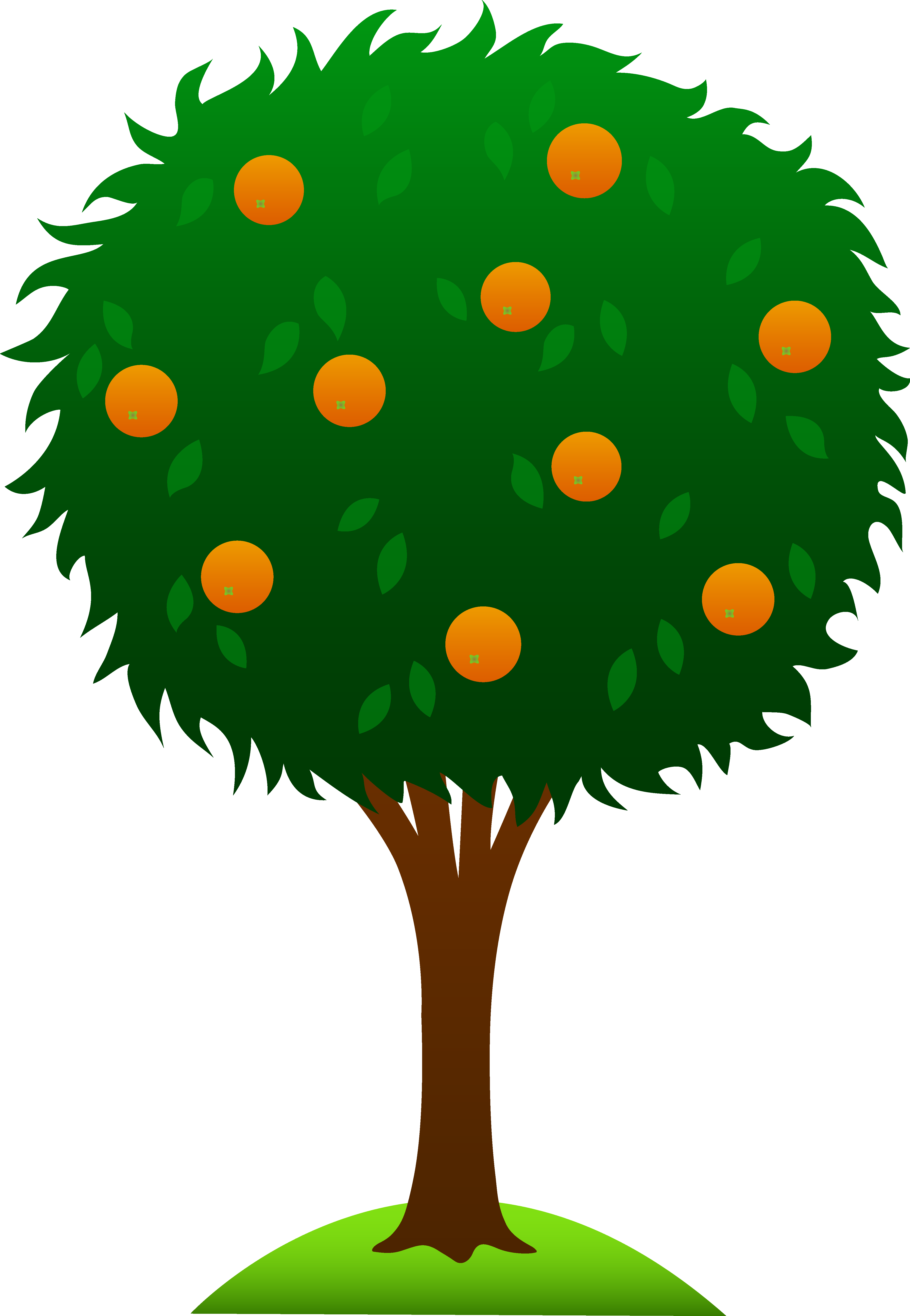 Sweet Orange Tree - Free Clip Art