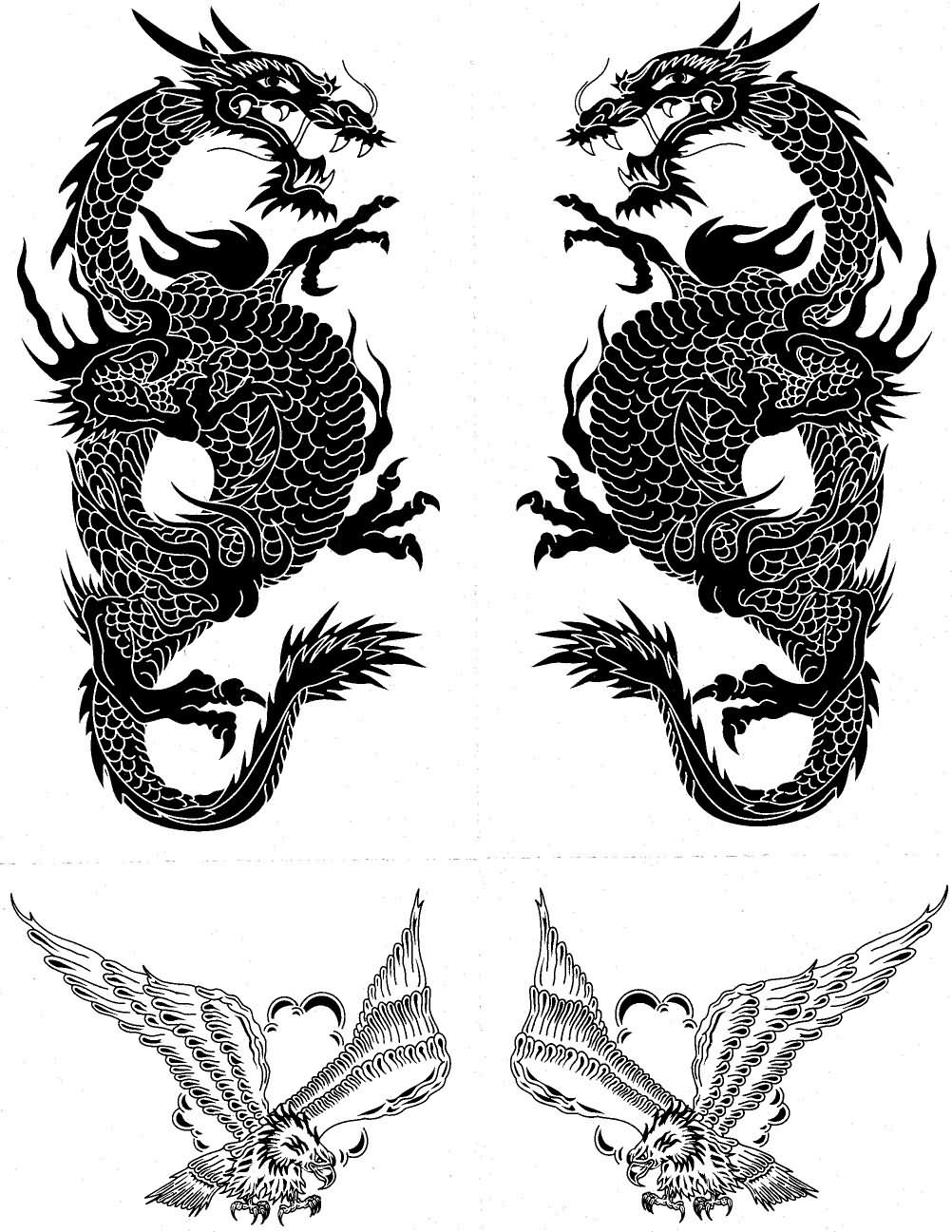 black-and-white-dragon-eagle- 