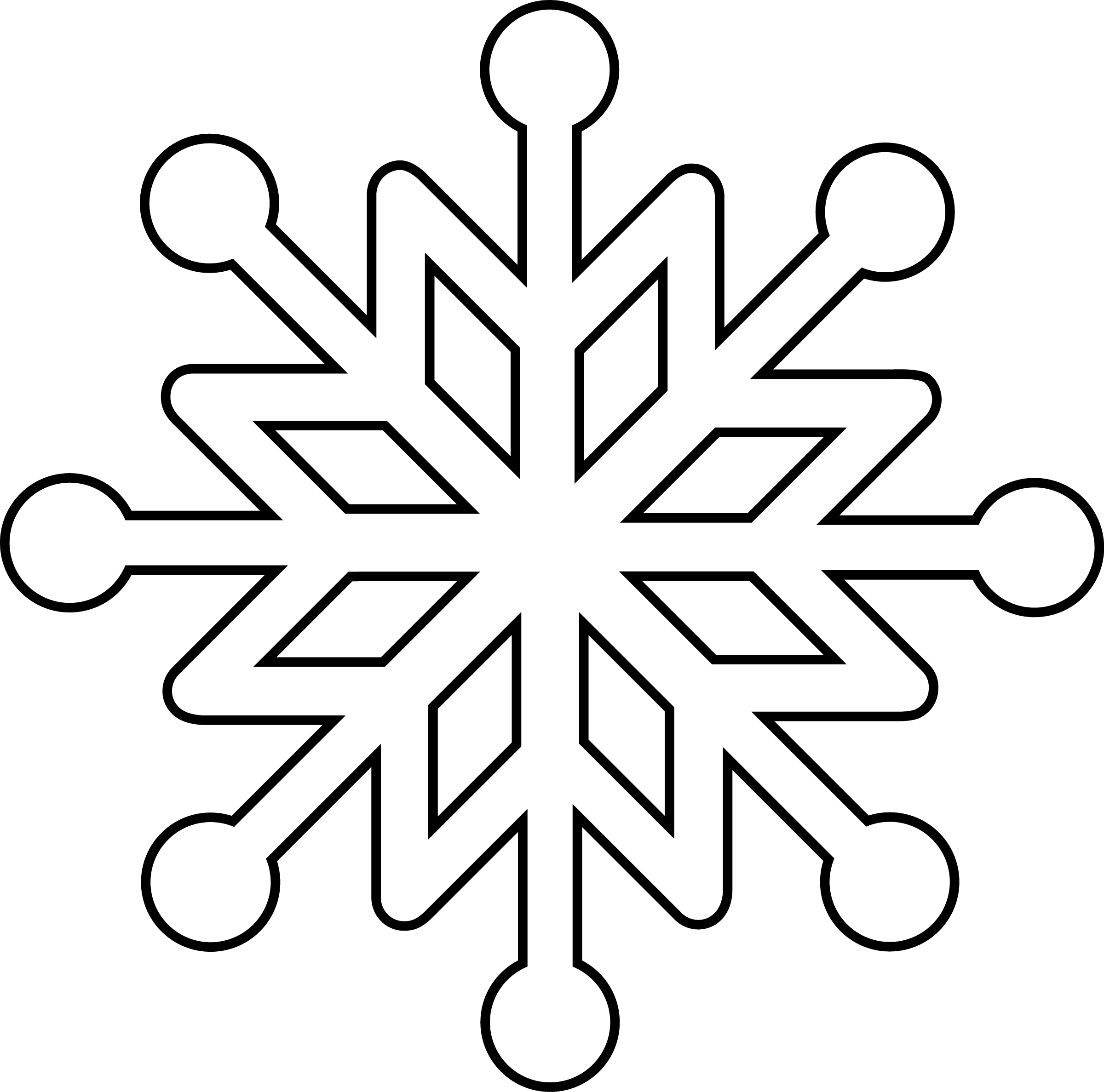 Snowflake Coloring Page Clip Art Library