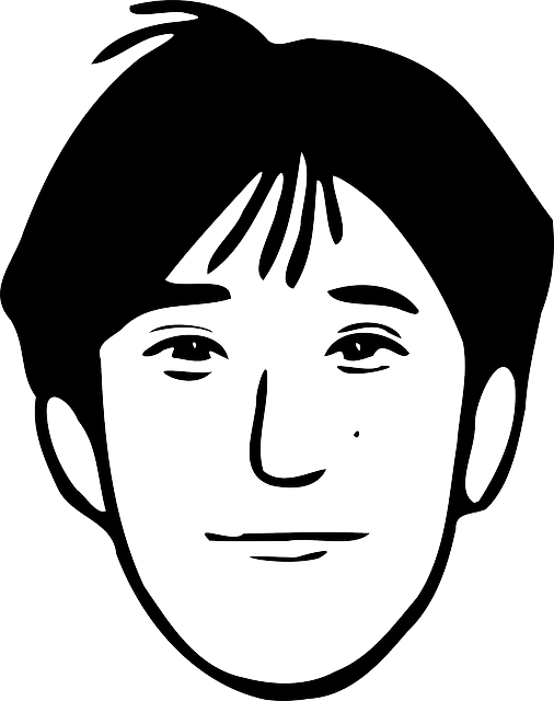 face cartoon black and white - Clip Art Library