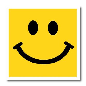  - 3dRose ht 113090 3 Yellow Face Square Happy Smiling 