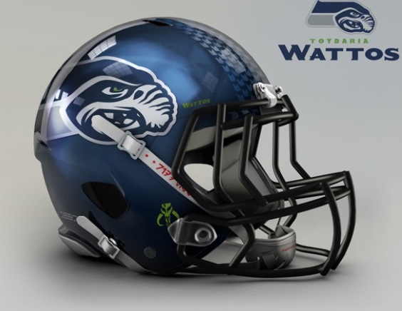Star Wars themed Seattle Seahawks football helmet (all helmets 