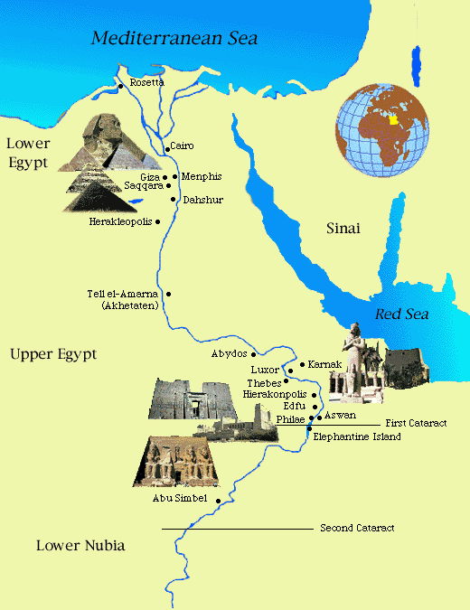 Ancient Egypt Maps for Kids and Students ~ Ancient Egypt Facts 