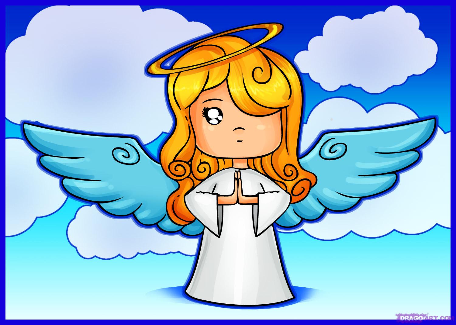 draw a christmas angel step - Clip Art Library