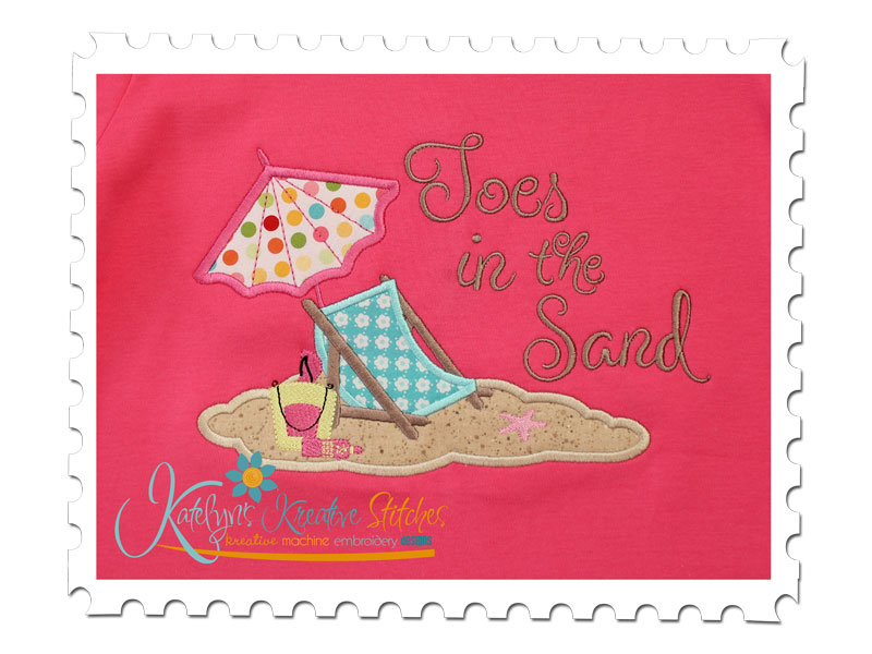 Beach Scene Applique - Toes in the Sand