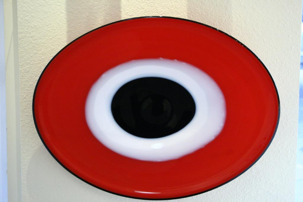 Bandon Glass Art Studio - Red, White and Black Bullseye Platter
