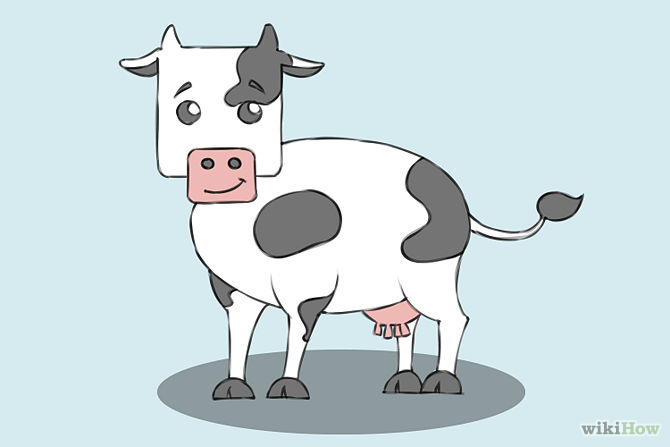 4 Ways to Draw a Cow - wikiHow