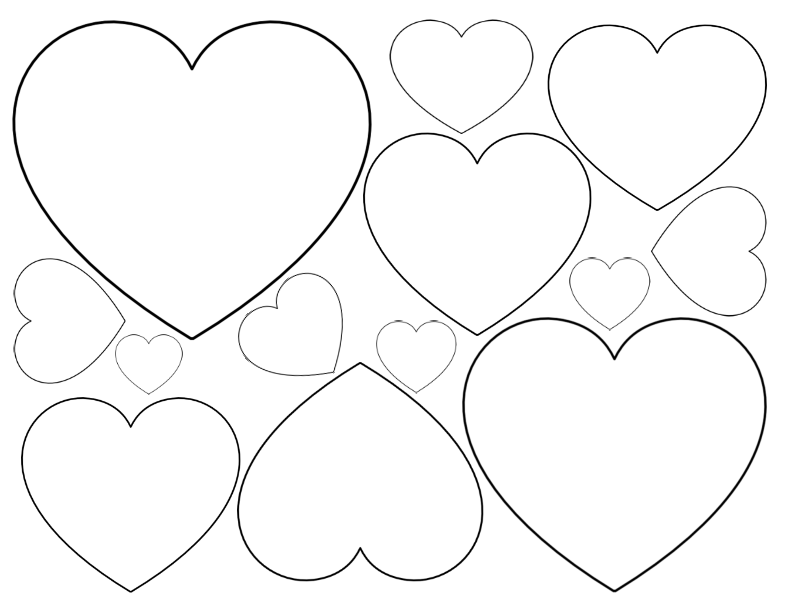 Free Printable Heart Templates � Large, Medium  Small Stencils to 