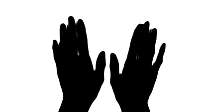 Hand Waving Silhouette - White Stock Footage Video 529498 