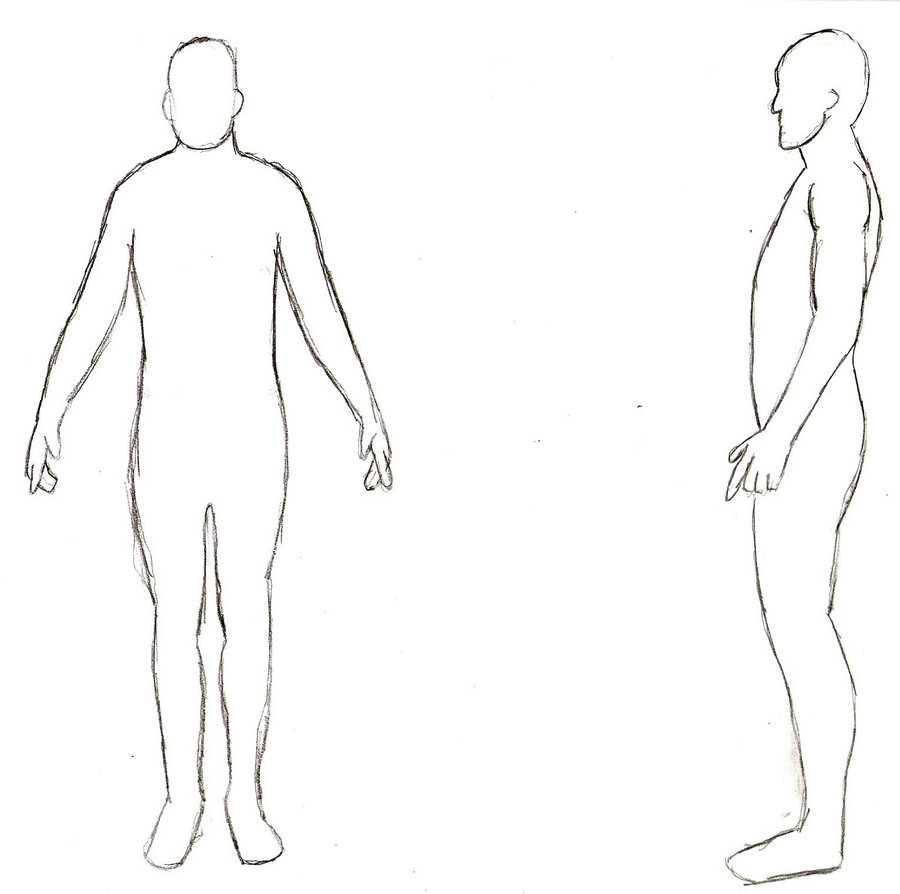 human body outline side view - Clip Art Library
