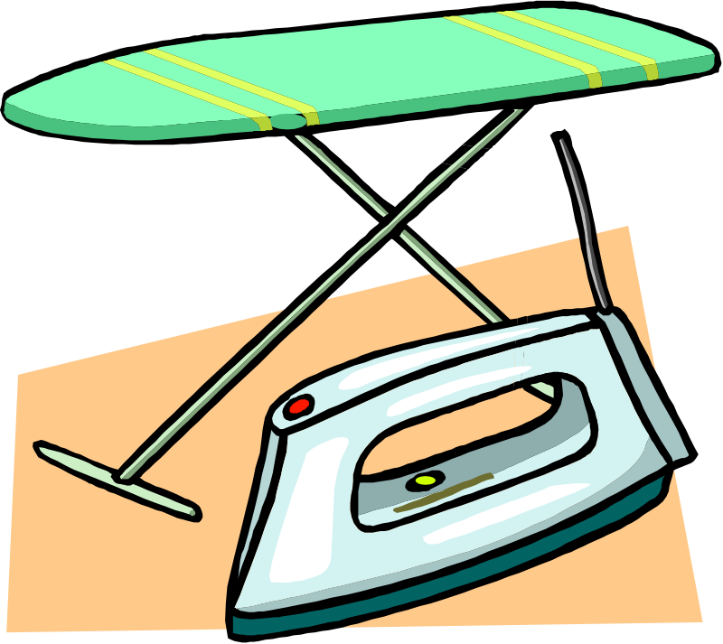 Clipart - Ironing board and iron