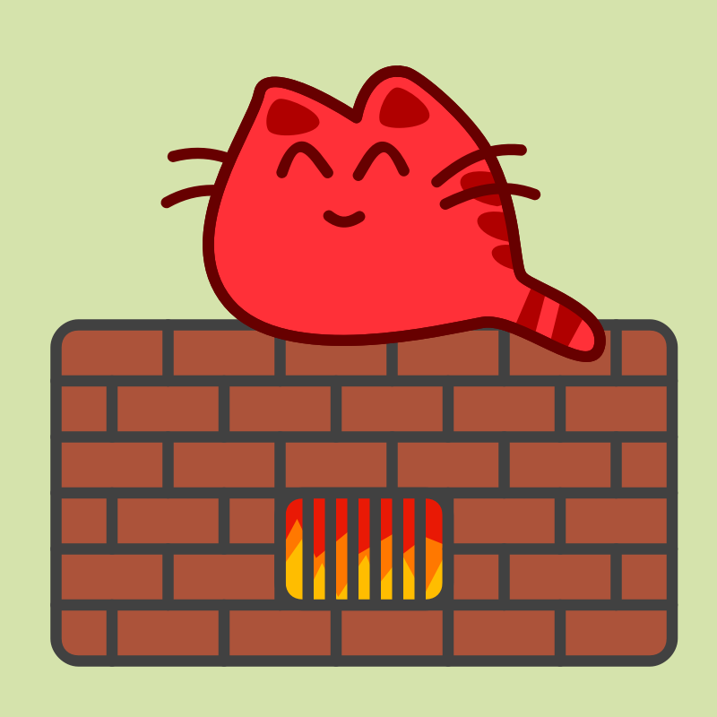 Clipart - Happy Cat on Warm Oven