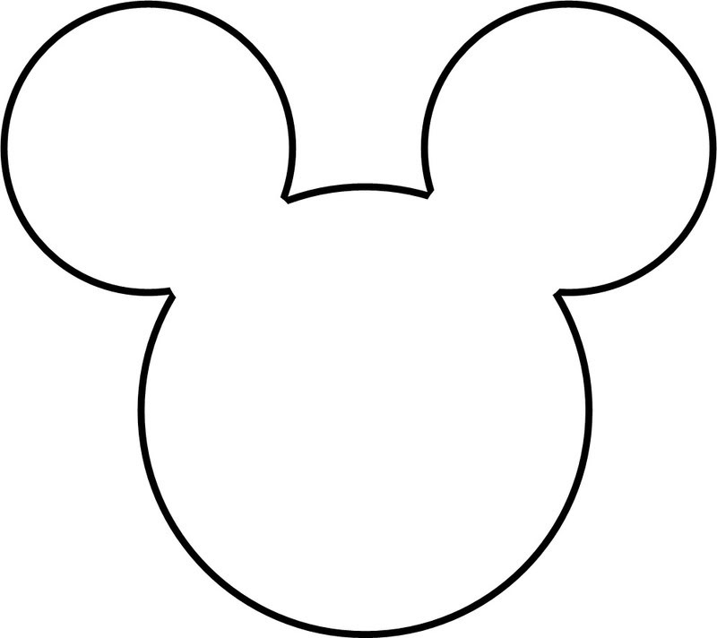 Mickey Mouse Outline Head Ears Drawing Clipart Minnie Face Christmas Clipar...