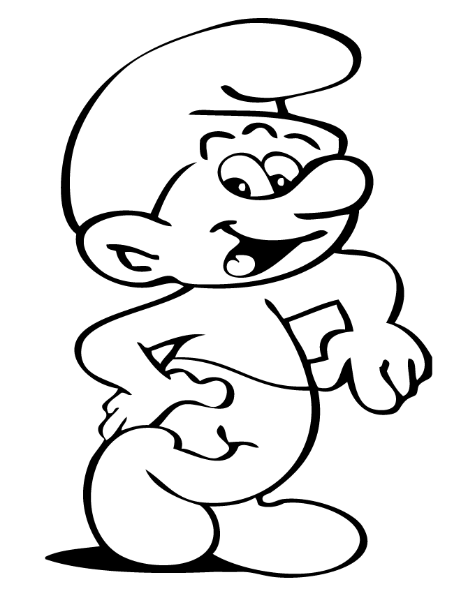 Smurf Eating Ice Cream Coloring Page | HM Coloring Pages