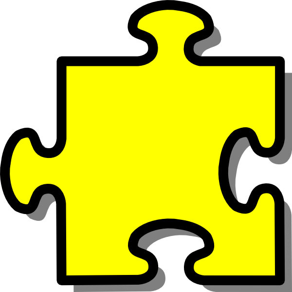 Yellow Puzzle Piece clip art - vector clip art online, royalty 