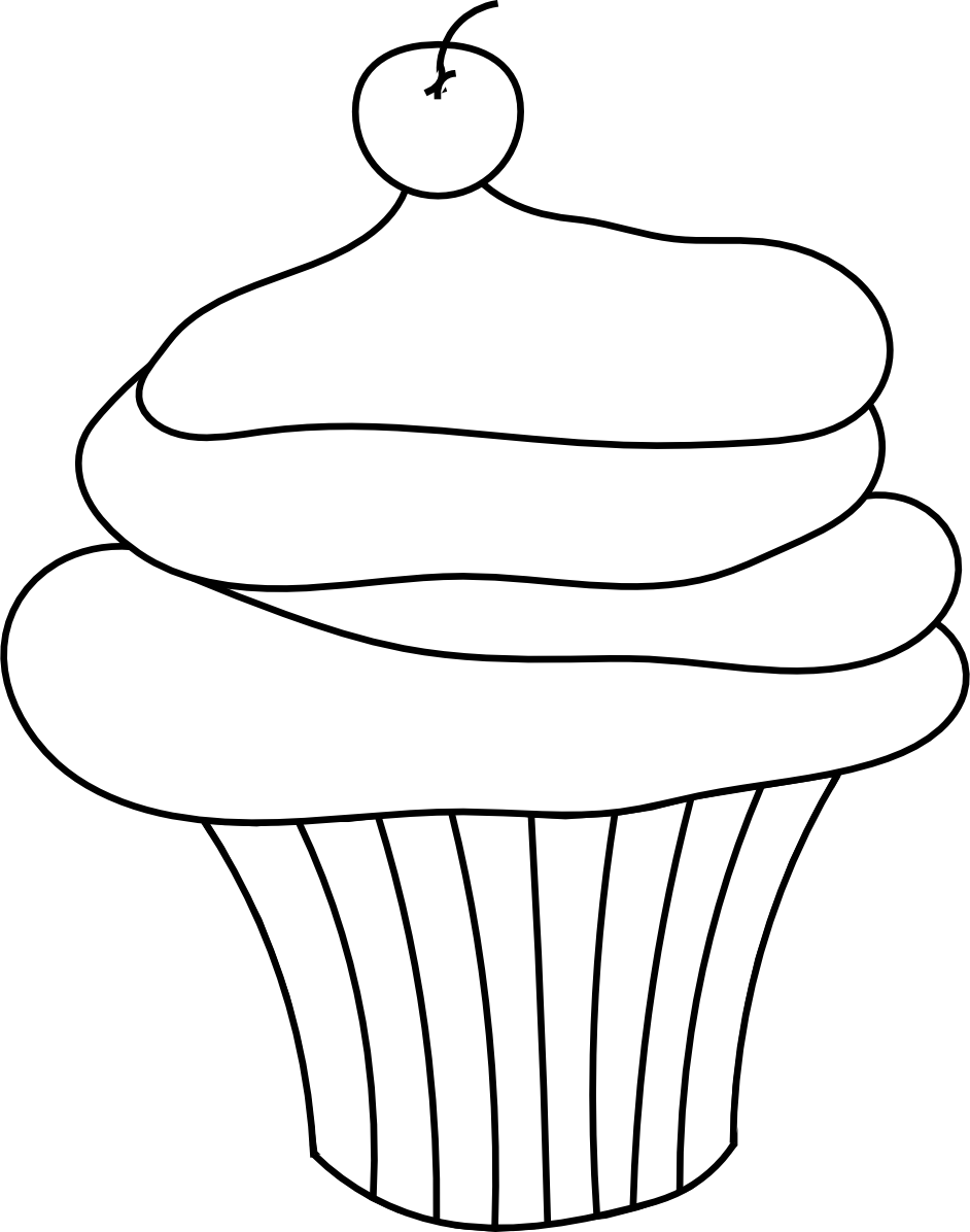 Cupcake Free Digital Stamp - Clipart library - Clipart library