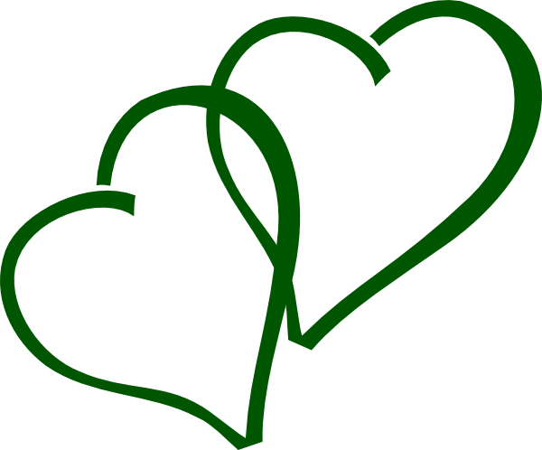 Green Double Hearts clip art - vector clip art online, royalty 