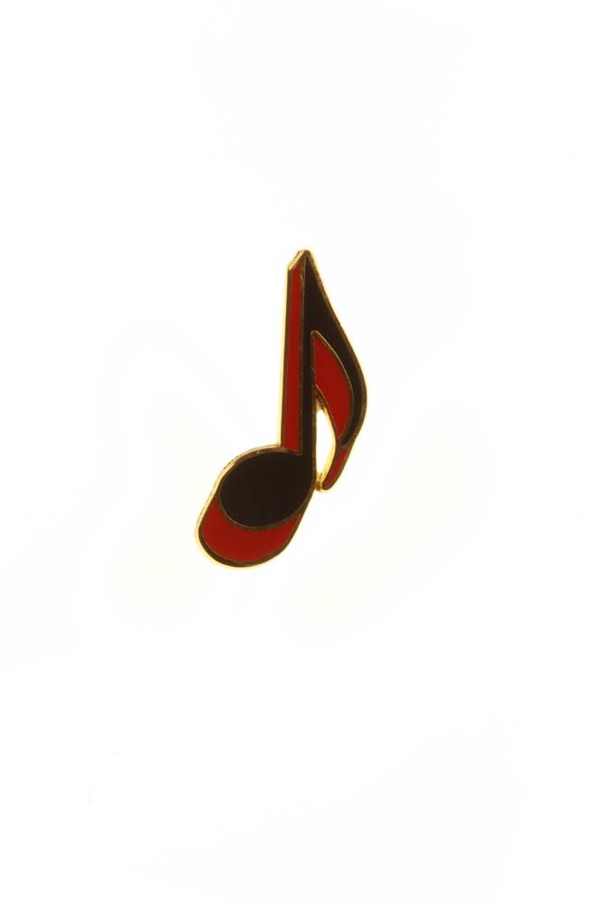 Black and Red Eighth Note Pin