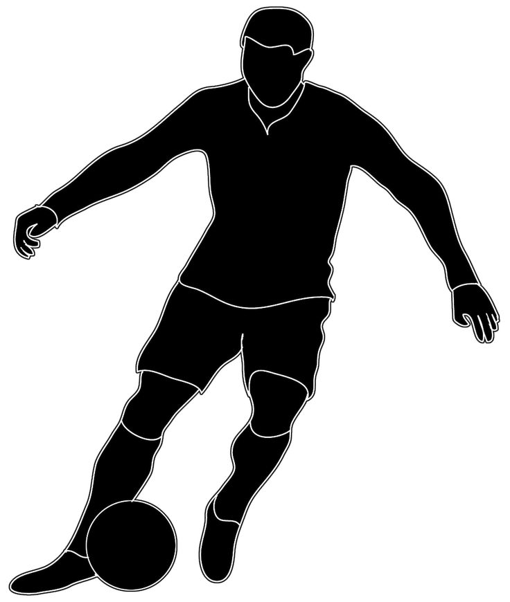 black white silhouette soccer player | Clipart | Clipart library