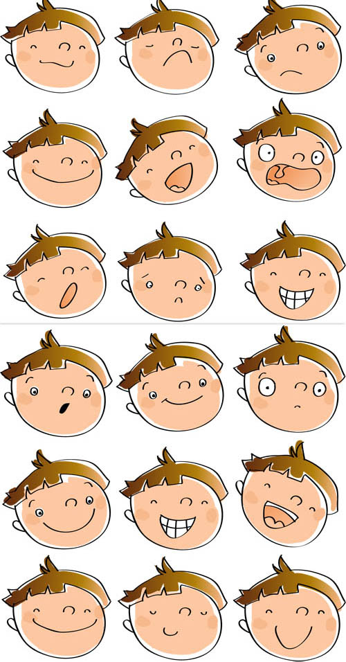 Cartoon Emotions Faces Cartoons vector free download - ClipArt 