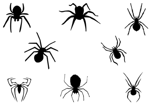 Eight Black Spider Silhouette Vector DownloadSilhouette Clip Art