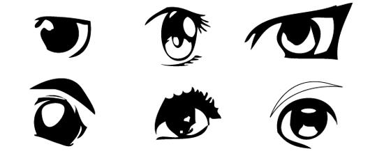 Vector Art: Anime Eyes Vector Pack