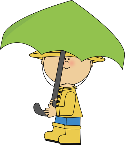 Boy Walking with an Umbrella Clip Art - Boy Walking with an 
