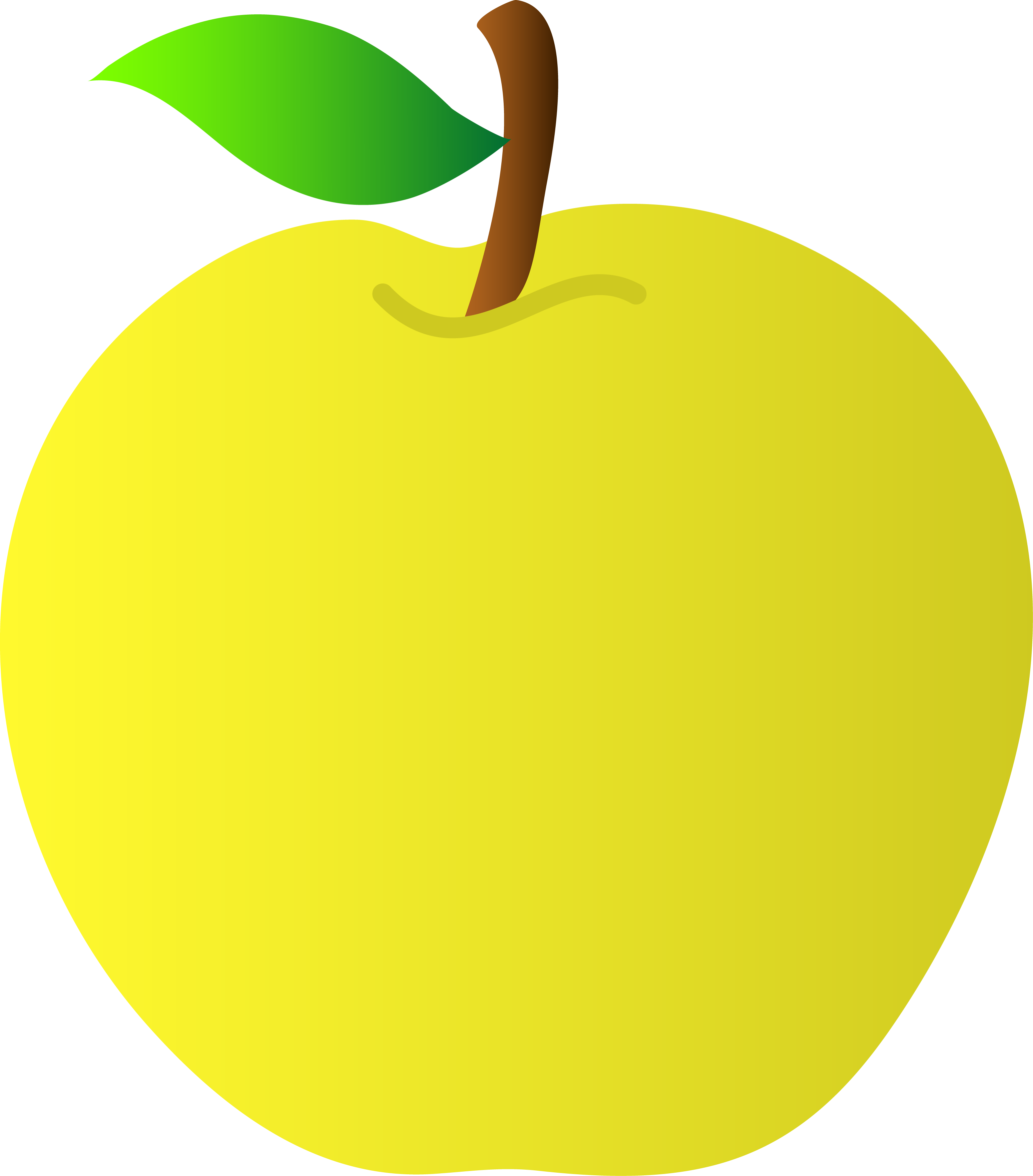 Yellow Apple Vector Art - Free Clip Art