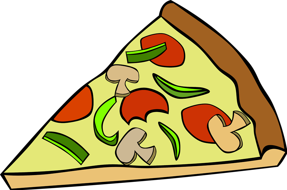 Free Stock Photos | Illustration of a slice of pizza with toppings 