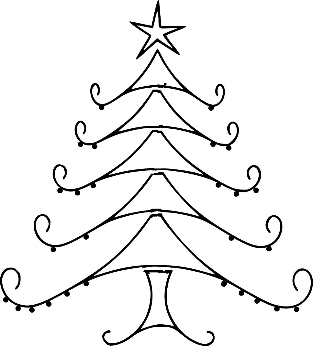 Christmas Tree Line Drawing - Clipart library - Clipart library