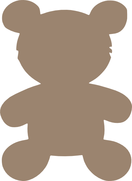 Teddy Bear Black and White Clipart