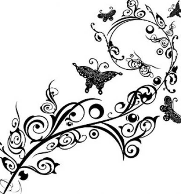 Clip art flowers black and white | Picture Papers