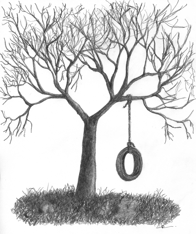 Pix For  Tire Swing Drawing